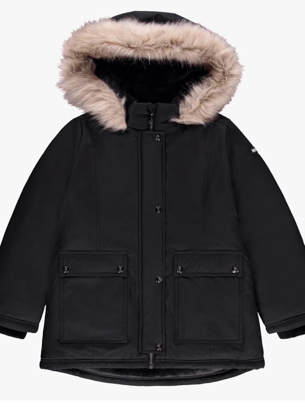 Girls Juicy Couture Parka Jacket with Faux Fur Hood